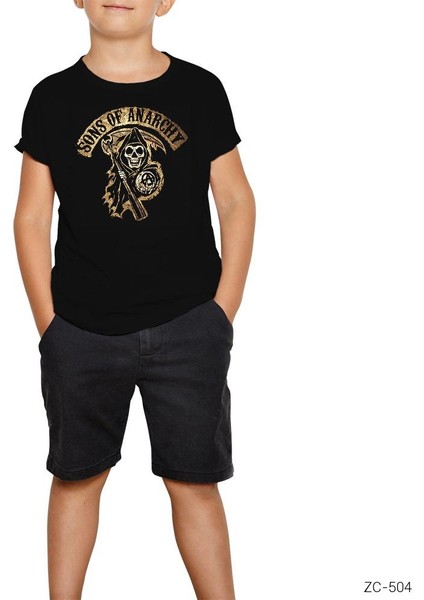 Sons Of Anarchy Gold Siyah Çocuk Tişört