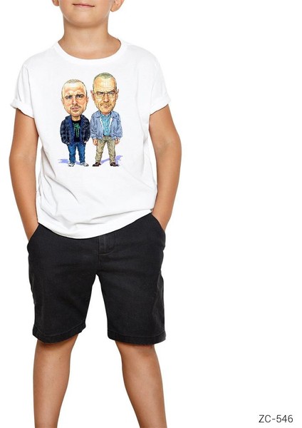 Breaking Bad Pinkman And Walter White Beyaz Çocuk Tişört