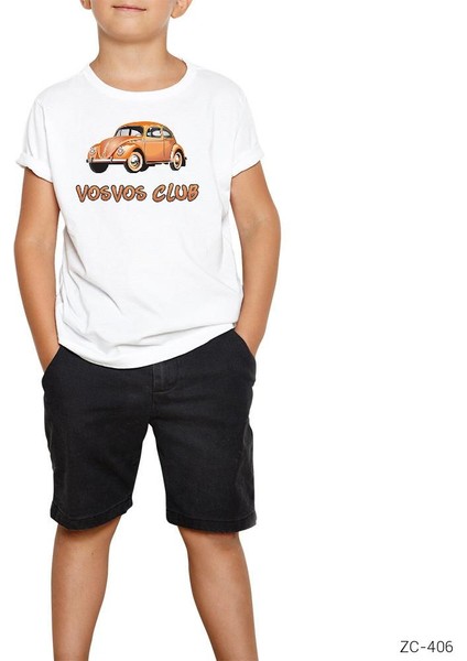Vosvos Club Beyaz Çocuk Tişört