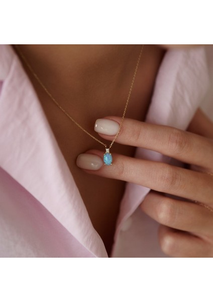 Opal Aşk Altın Kolye