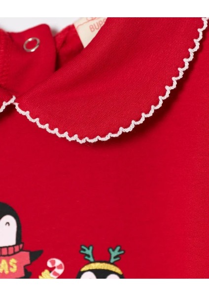 Yılbaşı Penguen Baskılı Kız Bebek Tulum fırsatları