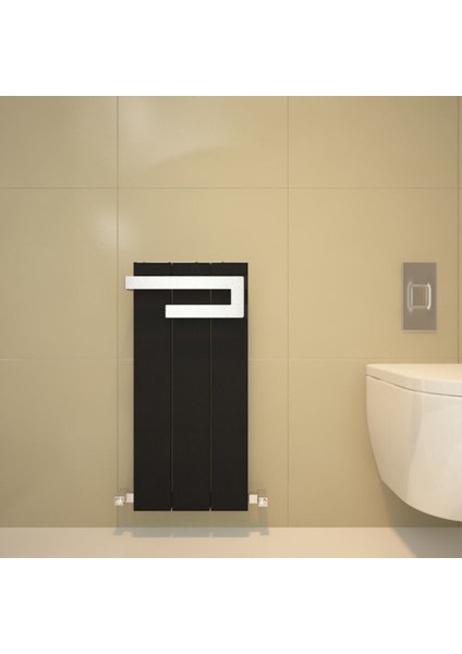 Elvino Bath Alüminyum Havlupan Modern Tasarım Siyah 80X37 cm