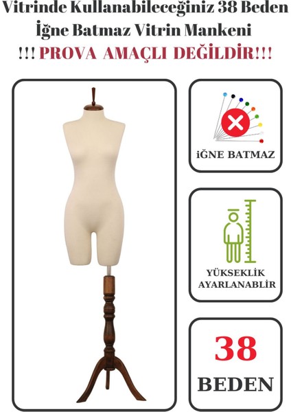 Pantolon Giyebilen 38 Beden Vitrin Amaçlı Terzi Mankeni Vitrin Mankeni (Iğne Batmaz)