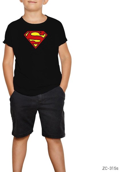Superman Klasik Siyah Çocuk Tişört