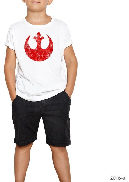 Star Wars Rebel Alliance Logo Beyaz Çocuk Tişört