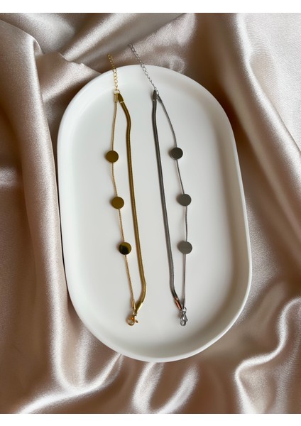 2li Italyan Zincirli Üç Nokta Silver Çelik Bileklik modelleri