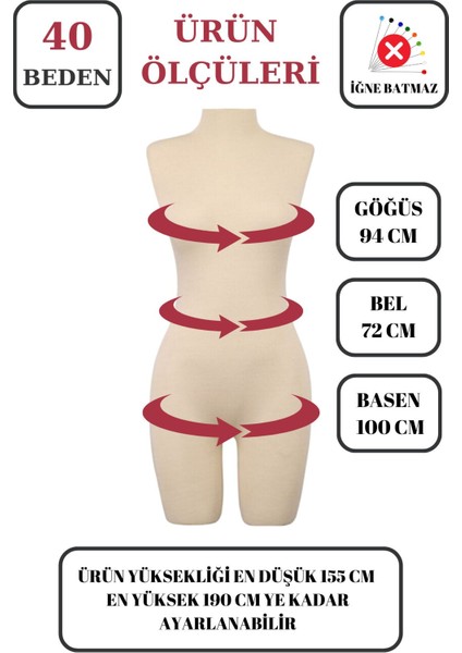 Pantolon Giyebilen 40 Beden Vitrin Amaçlı Terzi Mankeni Vitrin Mankeni