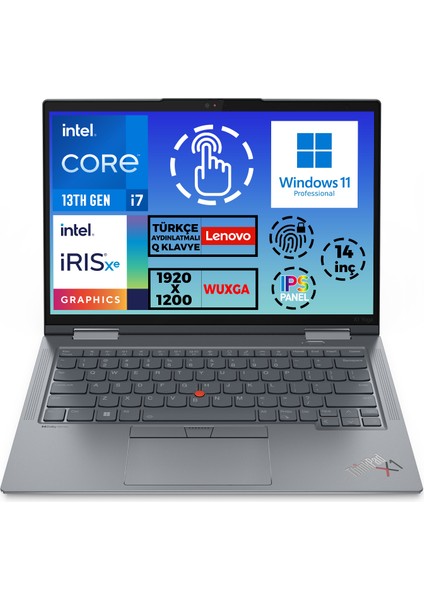 Thinkpad X1 Yoga G8 I7-1370P Vpro 32GB 4tb SSD 14"wuxga W11P Dokunmatik Laptop 21HQS1RSTX 002