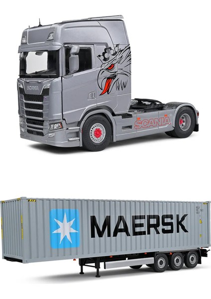 2023 Scania 580S + Maersk Container Trailer 80 cm - Ölçek : 1/24