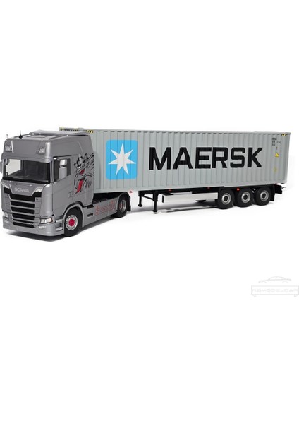 2023 Scania 580S + Maersk Container Trailer 80 cm - Ölçek : 1/24