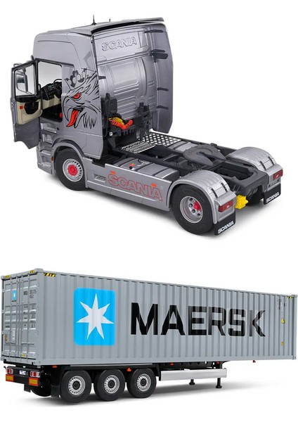 2023 Scania 580S + Maersk Container Trailer 80 cm - Ölçek : 1/24