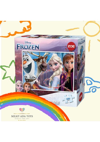 Frozen Elsa & Anna Olaf 100 Parça Puzzle Yapboz