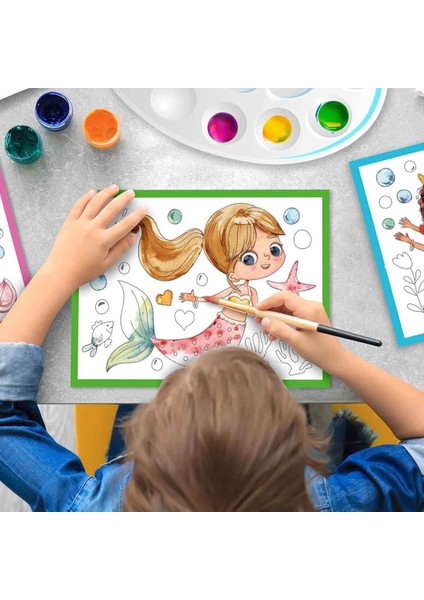 Deniz Kızı Desenli Sulu Boya Seti