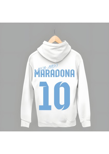 Diego Maradona Sırt 10 Numara Milli Takım Forma Baskılı Kapüşonlu Sweatshirt