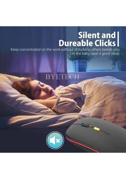 Kablosuz, Pilli, Bluetooth, Ultra Slim Led, 2.4 GHZ,2400 Dpı, Sessiz,gecikmesiz, Oyuna Uygun Mouse