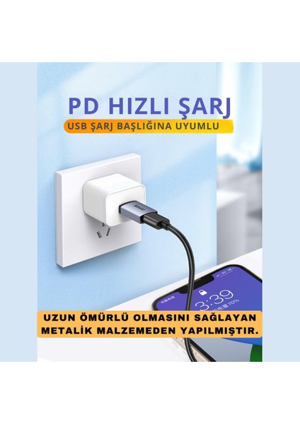 Jazos USB 3.1 To Type-C Otg Dönüştürücü Adaptör, 10 Gbps Veri Aktarım, Mini Type C Çevirici