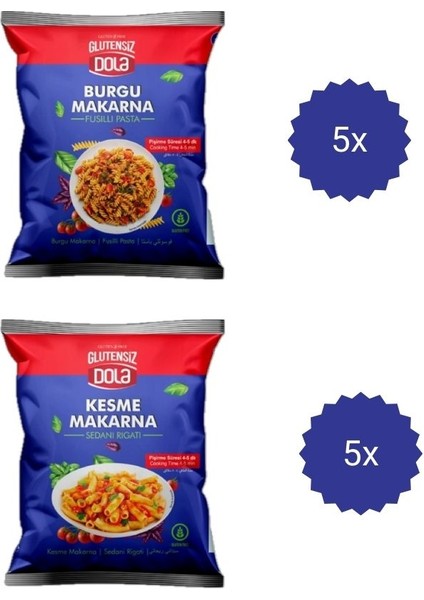 Glutensiz Kesme ve Burgu Makarna 400 gr 10 Adet