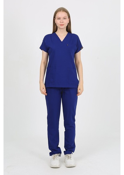 Daisy V Yaka Saks Unisex Uniforma (Likralı) Xs - Takım - Hayır İsim Yazılmasın