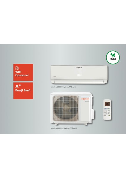 Vitoclima "pro Serısı" 220-S/HE WS2025MEN3 R32 Gaz A++ 9.000 Btu Duvar Tipi Inverter Klima (Montaj Harıc)