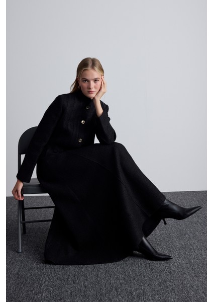 Dokulu Düğmeli Ceket Siyah fiyatları