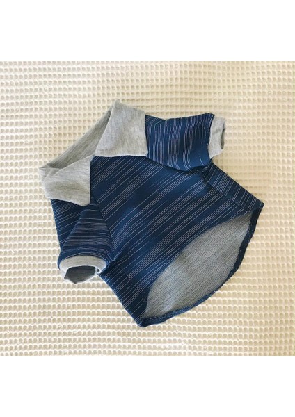 Lacivert Gri- Polo Yaka Tişört - Summer Köpek Elbisesi modelleri