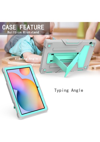 Huawei Mediapad T5 Gri+Nane Yeşili Için T Şekilli Tutucu Kılıf (Yurt Dışından)