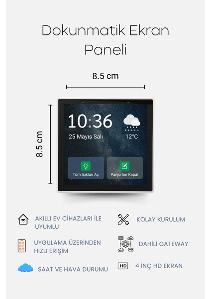 Cpk-1 Tuya Dokunmatik Kontrol Paneli – Zigbee/wifi/bluetooth 3’lü Dahili Gateway