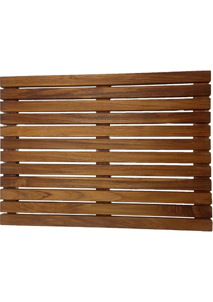 Kaydırmaz Ahşap Banyo Paspası | Doğal Teak Ahşap Duş Izgarası