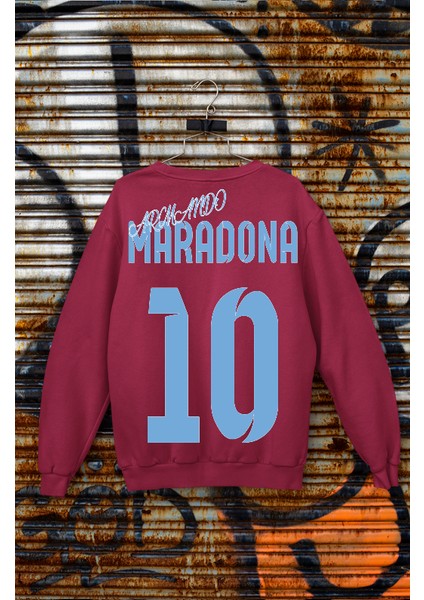 Diego Maradona Sırt 10 Numara Milli Takım Forma Baskılı Unisex Bisiklet Spor Sweatshirt