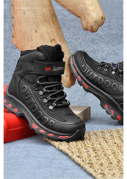 2115 Filet Erkek Çocuk Outdoor Bot Siyah - Kırmızı