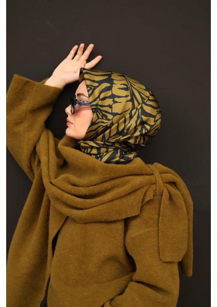 Tivil Ipek Eşarp 11443-10 Yağ Yeşili Karışık Desen