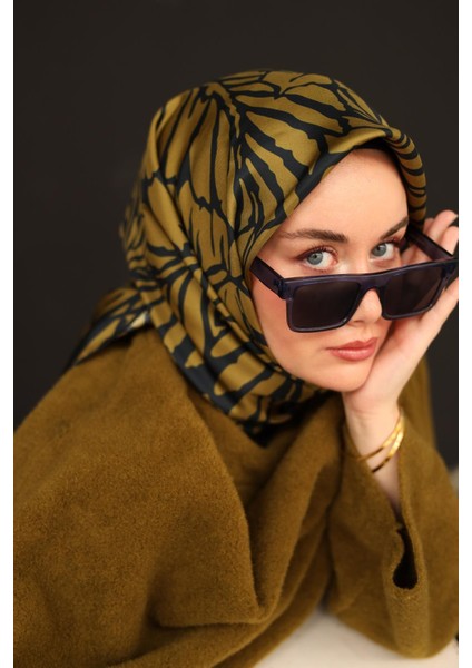 Tivil Ipek Eşarp 11443-10 Yağ Yeşili Karışık Desen modelleri