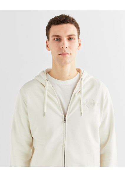 Erkek Krem Regular Fit Kapüşonlu Logolu Sweatshirt 2037021.113 fırsatları