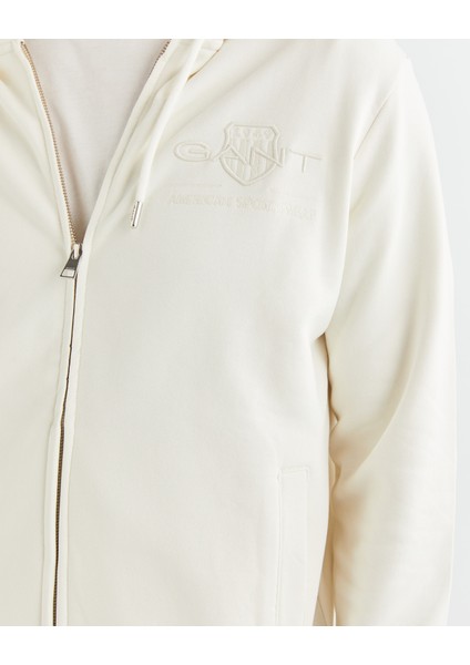 Erkek Krem Regular Fit Kapüşonlu Logolu Sweatshirt 2037021.113 indirimleri