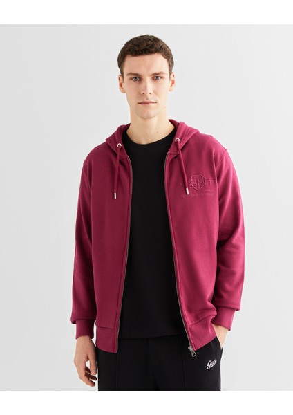 Erkek Bordo Regular Fit Kapüşonlu Logolu Sweatshirt 2037021.558 fırsatları