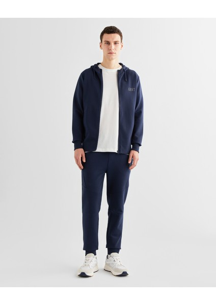 Erkek Lacivert Relaxed Fit Kapüşonlu Logolu Sweatshirt 2524345T.410