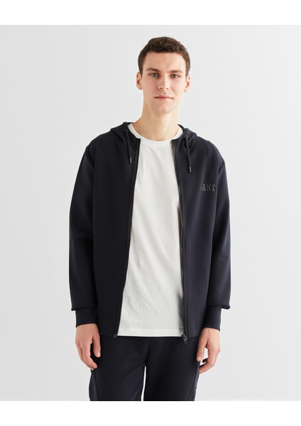 Erkek Siyah Relaxed Fit Kapüşonlu Logolu Sweatshirt 2524345T.5