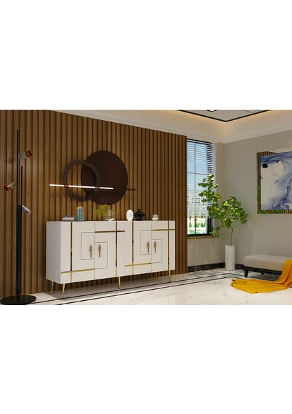 Linedd (KB150) Konsol Beyaz-Altın
