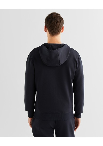 Erkek Siyah Relaxed Fit Kapüşonlu Logolu Sweatshirt 2524345T.5