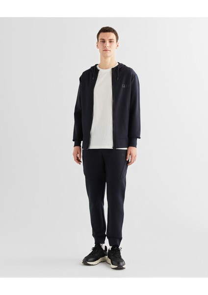 Erkek Siyah Relaxed Fit Kapüşonlu Logolu Sweatshirt 2524345T.5