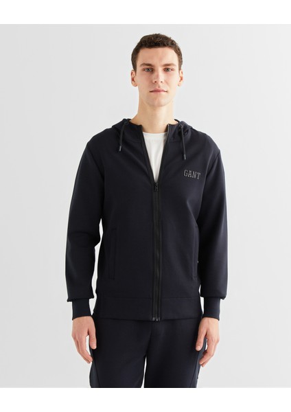 Erkek Siyah Relaxed Fit Kapüşonlu Logolu Sweatshirt 2524345T.5