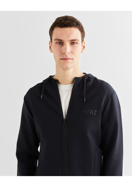 Erkek Siyah Relaxed Fit Kapüşonlu Logolu Sweatshirt 2524345T.5