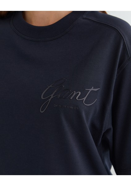 Kadın Lacivert Relaxed Fit Bisiklet Yaka Logolu T-Shirt 42324322T.433 indirimleri