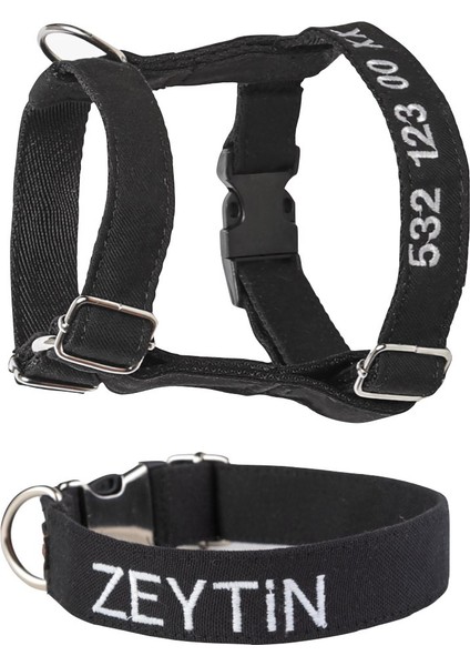 Güvenlik Amaçlı Numaralı Isimli Köpek Göğüs Tasması Isimli Boyun Tasması (2'li Köpek Tasma Seti)