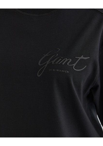 Kadın Siyah Relaxed Fit Bisiklet Yaka Logolu T-Shirt 42324322T.5 indirimleri