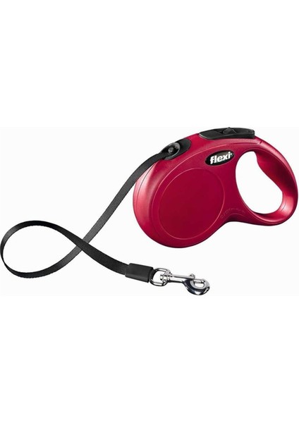 New Classic Otomatik Şerit Köpek Gezdirme Tasması S 15 kg 5m Kırmızı