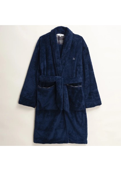 Peluş Sabahlık L-Xl Lacivert