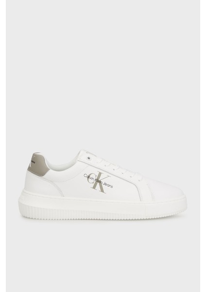 Logolu Deri Sneaker Ayakkabı YM0YM0068102S Erkek Ayakkabı YM0YM00681 02S