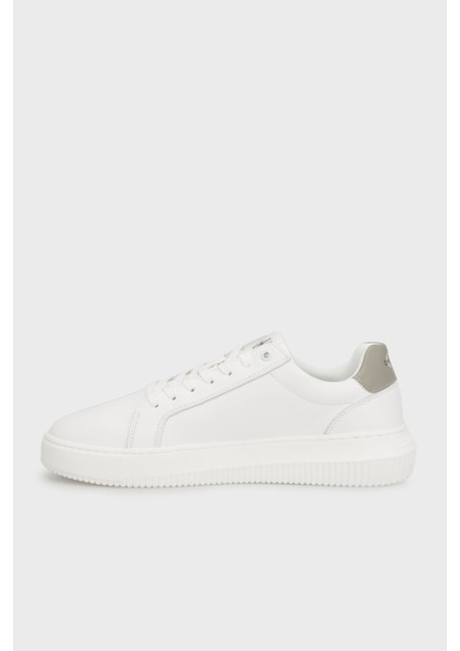 Logolu Deri Sneaker Ayakkabı YM0YM0068102S Erkek Ayakkabı YM0YM00681 02S