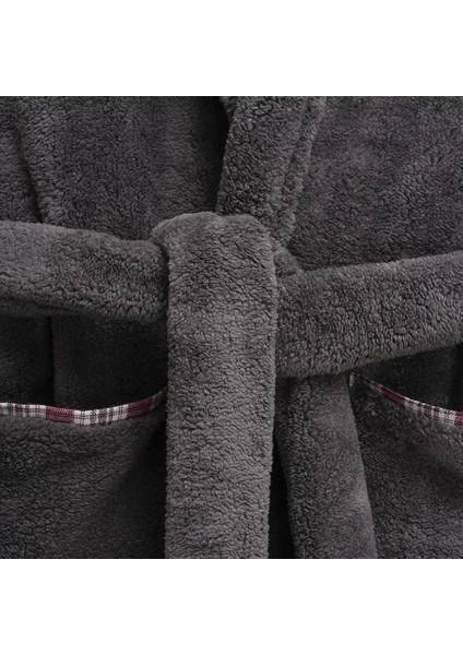 Peluş Sabahlık L-Xl Antrasit